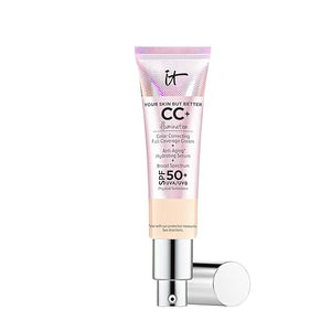 IT Cosmetics CC+ Cream Illumination - Radiant Full Coverage Foundation With SPF 50+ Color Corrector &amp Hydrating Anti-Aging Serum Hydrolyzed Collagen + Peptides Normal to Dry Skin - 1.08 fl oz