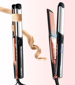 SOKANY 1 Inch Flat Iron Hair Straightener and Titanium Curler 2 in 1Dual Voltage Smart 3D Ceramic Floating Plates Ionic Straightener8 Temps Settings Fast Heating &amp Heat Protection