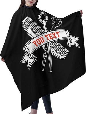 Custom Vintage Barbershop Haircut Cape - Personalized With Your Text, Name, Logo - Salon Apron for Men and Women - Customized Unisex Hairdressing Cape