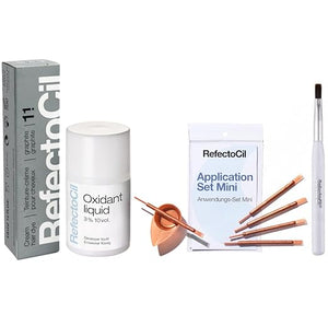 RefectoCil Hair Tinting Kit Includes Cream Hair Dye + Liquid Oxidant 3% + Mixing Brush &amp; Mixing Dish