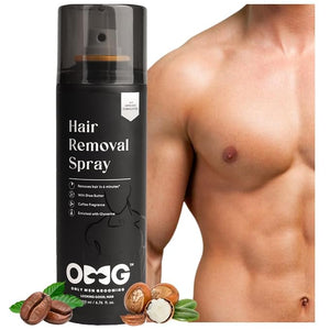 O.. M.. G Hair Removal Spray for Men | Painless Body Hair Removal Spray for Chest Back Hands Legs and Intimate Areas | 200ml