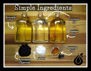 Coconut/Avocado/Sesame Oil Mouthwash Sweet &amp Delicious Orange Spice with Charcoal &amp Xylitol for Oil Pulling 15 oz Black Oil Mouthwash Glass Bottle (Orange Cinnamon Spice)