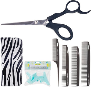 New Cricket Professional Hair Cutting Scissor Set Palm Reader 5.75¡± Shear 4 Ultra Smooth Cutting and Styling Combs Hair Clips and Shear Case Salon Tools Value Set