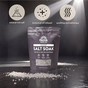 PACHA SOAP Co. Sleep Salt Soak, 2-Pack, (64 oz Total) - Scents of Lavender &amp; Sweet Almond, Soothing Bath Soaking Aid