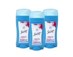 Secret Outlast for Women Antiperspirant Deodorant Invisible Solid Protection Powder 2.6 Oz (Pack of 3)