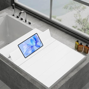 Bathtub Cover - Foldable Bathtub Cover Tub Cover for Bathtub 59''L x 31.5''W PVC Bath Tray Bath Insulation Cover Foldable Bathtub Board for Salons Hotels Homes Spa (White 59''L x 31.5''W)