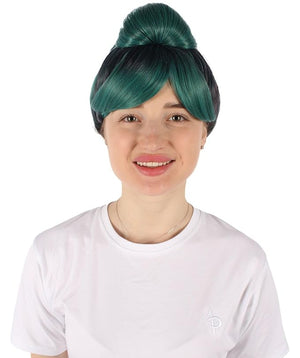 Women's Premium Bun Wig - Adjustable Capless Hair extensions with Realistic Synthetic Fibers - Multi-Color Elegant Bun Hairpiece for Halloween Cosplay and Everyday Wear Ash Green