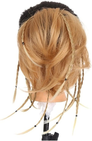 HIHELO Synthetic Straight Bun with Braids Extension Messy Bun Ponytail Hair Hoop Hair Accessories for Women Natural Wigs (Color : 02)
