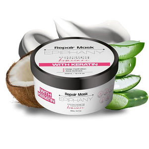 Epiphany Keratin Repair Hair Mask?Deep Conditioning Treatment for Dry, Damaged, Overprocessed &amp; Color-Treated Hair?Strengthens, Restores &amp;Hydrates with Aloe, VitaminE &amp; Botanical Extracts?