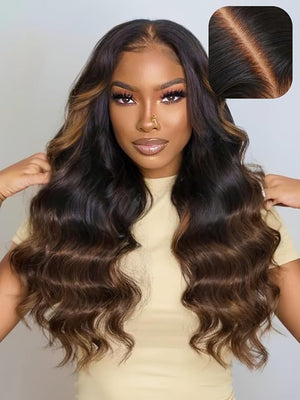 UNICE Bye Bye Knots 7x5 Pre Cut Lace Glueless Wig Chestnut Brown Ombre Loose Wave Wig Pre Bleached Invisible Knots Pre Everything Wig Human Hair Pre Plucked 150% Density 24inch