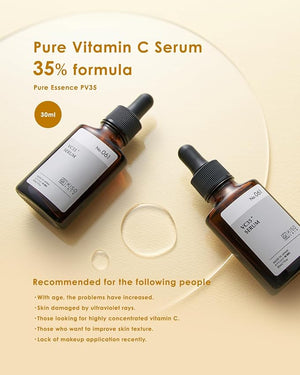 KisoCare Pure Vitamin C 35% Serum for Face Coix barley extract 30ml 1oz - Made in Japan