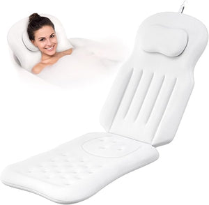 YSJILIDE Full Body Bath Pillow for Bathtub Spa Bath Pillows for Tub Neck Head Neck Shoulder and Back Support with Non-Slip Suction Cups/4D Air Mesh