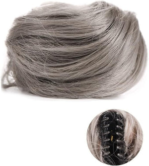 HIHELO 1-Pack Mini Claw Clip Messy Cat Ears Short Synthetic Curly Wavy Bun Extension Wig Claw Clip Women Hair Accessories (Color : 20)