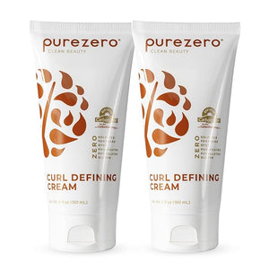 Purezero Curl Cream Enhances Curl Definition Moisturizes and Hydrates Reduces Frizz Reduces Breakage Zero Sulfates Parabens Dyes100% Vegan &amp Cruelty Free (6oz 2 Pack)
