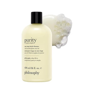 philosophy purity made simple one-step facial cleanser- with meadowfoam seed oil gently cleanses &amp melts away dirt oil &amp stubborn makeup paraben-free face wash