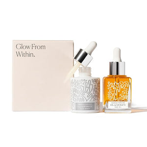 Naked &amp Thriving Super Glow Duo | Illuminate BC+ Serum (30 mL) + Rejuvenate Restorative Face Oil (35 mL) with Argan Oil Sea Buckthorn Oil Bakuchiol and Vitamin C (Set of 2)