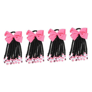 4pcs Ponytail Beads and Dreadlocks Headband Wig Bowknot Beaded Ponytail Synthetic Ponytail Extension Braided Hair Extensions Wig Chemical Fiber Decorate To Weave Women's