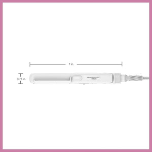 Conair Travel Flat Iron and Curler, 2-in-1 Tool, Portable Hair Straightener and Hair Curler in White by Travel Smart