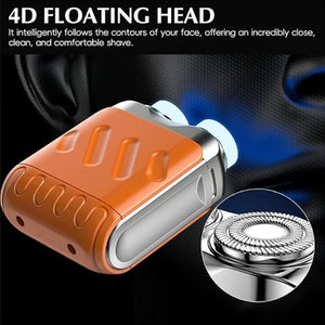 Mini Shaver Small Steel Cannon Suspended Magnetic Blade Shaver Mini Electric Explosive Shavers for Men Waterproof USB Fast Charging Compact Travel Size (2PCS-A-D)