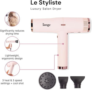L'ANGE HAIR Le Styliste Luxury Hair Dryer | Quiet Brushless Blow Dryer with Diffuser | 1875 Watts for 4X Faster Drying | Hairdryer with 3 Heat &amp Speed Settings | Best Hair Dryers for Blowouts