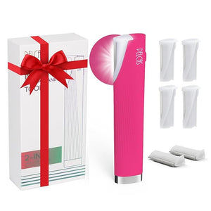 PELCAS Electric Dermaplaning Tool for Face with LED Light Mini Dermaplaning Razor Kit for Women with 6 Replace Blades 3 Speeds Facial Peach Fuzz Exfoliation &amp Hair Removal At Home BV18-712 Rose P