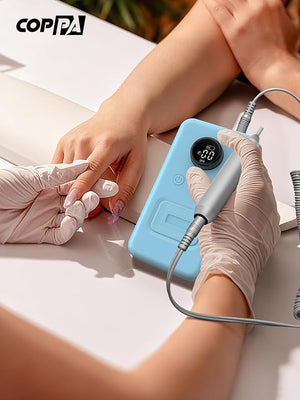 COPPA Portable Nail Drill, NDK106 Electric Nail Drill Professional Kit with 12 Bits 31 Sanding Bands, 45000RPM Rechargeable Nail Drills Machine for Acrylic Nails Gel Polishing Removing, Home &amp; Sal