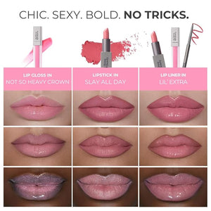 Rinna Beauty Icon Lip Kit - Pinky - All-in-one Lip Kit Includes Lipstick, Lip Gloss, and Lip Liner - CANDY PINK look - Vegan, Long-lasting, Anti-aging &amp; Moisturizing, Cruelty-Free - 1 each