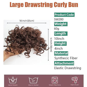 FRANCES Fake Hair Bun Ladies Fashion Wig Fluffy Curly Hair Bun Short Curly Hair Comb Ball Head Ponytail Hair Extension Synthetic Hair Bun Hair Accessories (Color : 06)