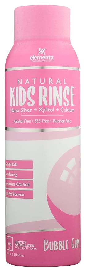 Elementa Silver Bubble Gum Scent Kids Mouth Rinse, Natural Flavor, 20 Fluid Ounces (Pack of 1)