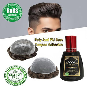 UOG (United One) Toupee Adhesive Glue?Strong Hold, Invisible Bond, Waterproof &amp; Humidity-Resistant | Non-Toxic,Oil-Resistant Glue for Lace Wigs, Poly &amp; PU Base Systems. No Irritation,Quick-Dry