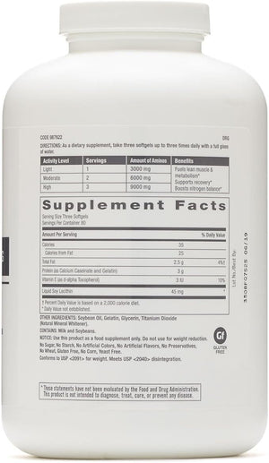 GNC Pro Performance Amino 3000mg 240 Softgels Supports Protein Synthesis and Muscle Repair