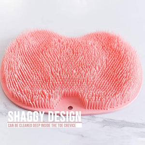 Silicone Shower Foot Scrubber Mat 2025 New Shower Foot Back Scrubber Massage Pad Back Cleaning Pad Upgrade Shower Foot Scrubber Mat with Non-Slip Suction Cups Back Bath (Pink)