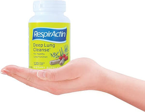 SUNFORCE HEALTH &amp; ORGANICS Deep Lung Cleanse Veggie Caps | RespirActin Product Family of Herbal Supplements | Respiratory System Support (120)