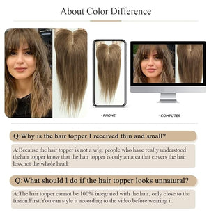 HAIRCUBE Women's 150% Density Silk Base Hair Toppers Golden Brown 14in 40g