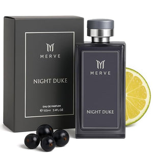 Merve Night Duke Premium Long Lasting Fragrance Luxury Scent For Men | Citrus Musk Amber | Perfumes For Men | 3.4 Ounces