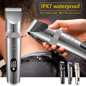 Mens Hair Clippers Professional Hair Clipper for Men Beard Trimmer Machine for Shaving Hair Trimmer Hair Cutting Machine Beard Trimmer Fast Charge(Gray)