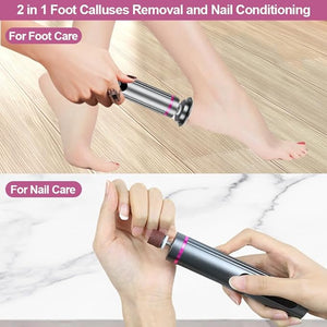 Callus Remover for feet2 in 1 Electric Foot File Adjustable Speed Foot File with Sandpaper Discs &amp Grinding Heads 9 Speeds Electric Foot Callus Remover Pedicure Tools for Valentine's Day Gift