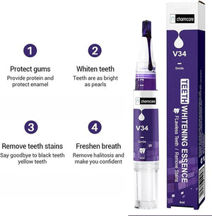 Teeth Whitening Gels PenRemove Stains Effective Painless Insensitive Fresh Fragrance Travel/Dating-Friendly Color Correcting for Tooth Stain Removal (4PCS)