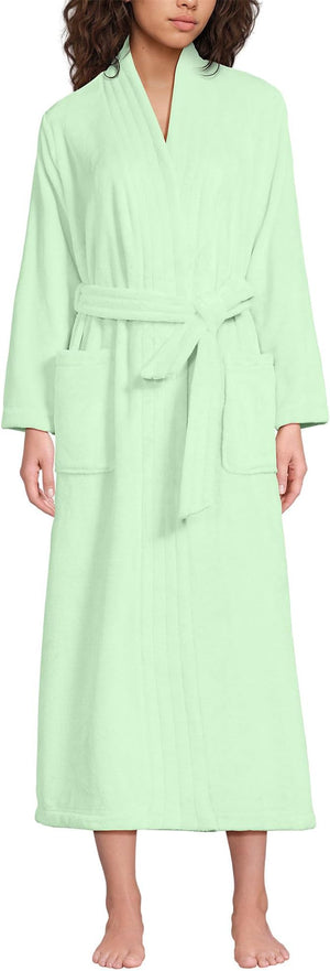Lands' End Women's Cozy Plush Long Wrap Robe