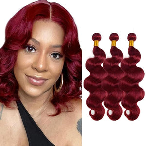Burgundy Human Hair Bundles 99j Body Wave Bundle 14 14 14 inch Red Human Hair Weave Bundles Burgundy Body Wave Bundle