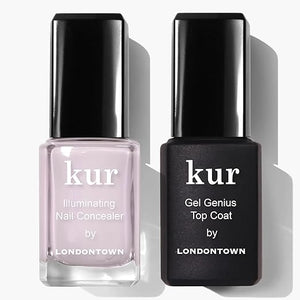 LONDONTOWN kur Nail Conceal &amp; Go Duo Set, Includes Nail Illuminating Concealer &amp; Gel Genius Top Coat, 2 Piece Set, 0.4 Fl Oz