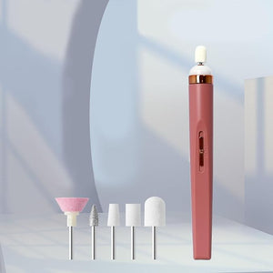 Electric Nail Set Cordless Professional Manicure Nail Drill Machine Set 5 In1 Nail File Set Nail Polish Removal Pen Hand Foot Care Tool for Nail Grind Trim Polish (Watermelon Red)