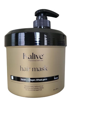 KALIVE Hair Mask 32 Oz Repairing Treatment. Deep moisturizing. Hair Care Products for Dry Made with keratin collagen and wheat germ.