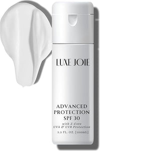 LuxeJoie Advanced Protection SPF 30 with Z-Cote UVA &amp; UVB Protection Sunscreen with Zinc Oxide 3.3 Oz