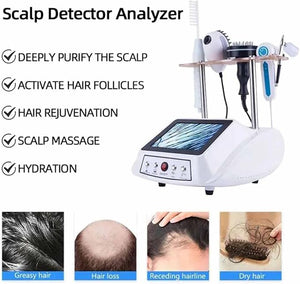 Hair Analyzer Device - 8 Scalp &amp Hair Follicle Detector 50x/200x Dual Magnification Ideal for Salons &amp Skin Care Professionals Hair Diagnostic Tool