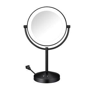 Conair Lighted Makeup Mirror Double-Sided LED Vanity Mirror with 1X/10X Magnification 3 Light Settings 3 Modes 360¡Æ Rotation Matte Black Finish