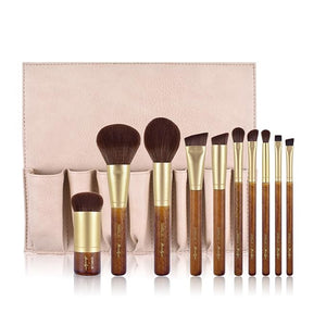 X Marilyn 10PCS Makeup Brush Set Brown Gold Double Ended Professional Make Up Brush for Foundation Blush Powder Eyeshadow Blush Eyebrow LipBest Gift Kit