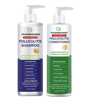 Anti-Fungal Shampoo and Conditioner Set ? Tea Tree &amp Argan Oil for Folliculitis Seborrheic Dermatitis Scalp Psoriasis ? Relieves Itchy Flaky Dry Scalp ? Sulfate &amp Paraben Free