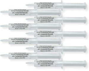 (TM) 44% Carbamide Peroxide 10 (10cc) Syringes of Teeth Whitening Gel - (2) Trays - (1) Shade Guide - (1) Instructions Sheet - at Home Teeth Whitening!