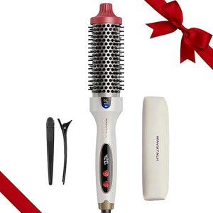 Wavytalk Blowout Boost Thermal Brush 1.5 inch Heated Round Brush for Blowout Look Negative Ion Technology Ceramic Tourmaline 5 Temperature Settings Christmas Limited Edition
